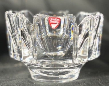 Orrefors Swedish Crystal Bowl — Vintage Scandinavian Art Glass