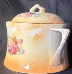 Antique Cracker Jar with Floral Design